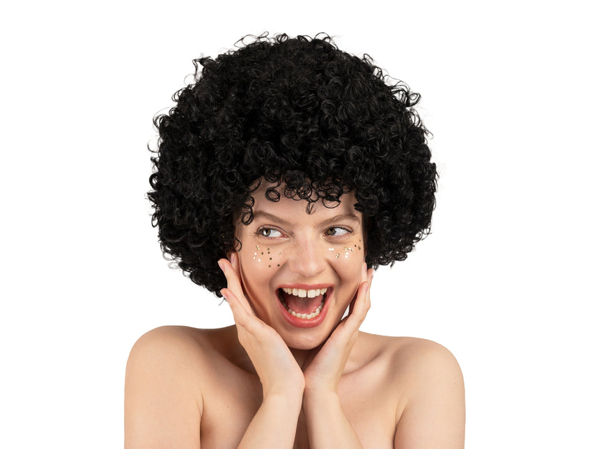 Perruque noire Afro courte