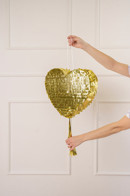 Pinata coeur doré 36cm