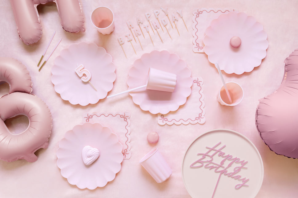 Assiette à gâteau rose 24cm