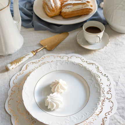 Sets de table or blanc 35.5cm 6pcs
