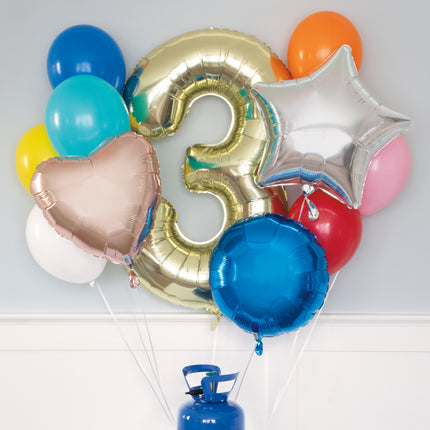 Réservoir d'hélium avec 30 ballons et ruban