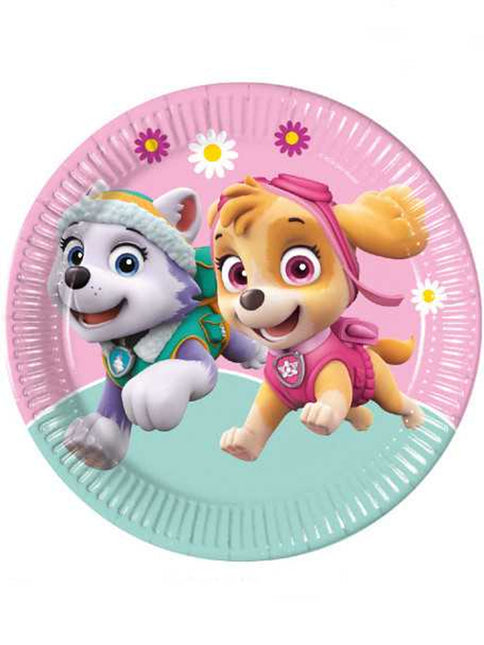 Paw Patrol Skye et Everest Assiettes en papier Fsc Next Generation Grand 23Cm 8St