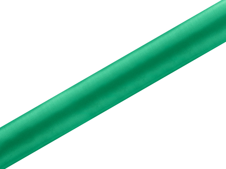 Chemin de table vert en satin 9m