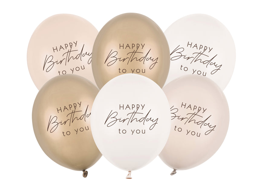 Bon anniversaire Ballons Nude 30cm 6pcs