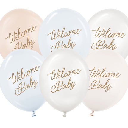 Hello Baby Balloons Bleu Blanc 30cm 50pcs