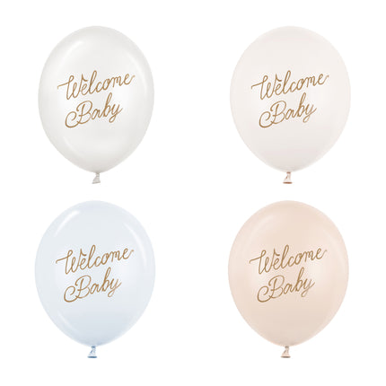 Hello Baby Balloons Bleu Blanc 30cm 50pcs