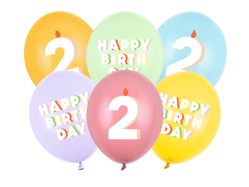 Ballons de 2 ans 30cm 6pcs