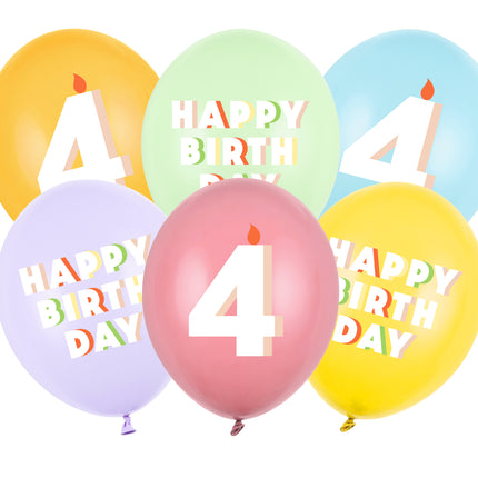 Ballons 4 ans 30cm 6pcs
