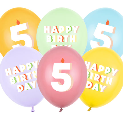 Ballons 5 ans 30cm 6pcs