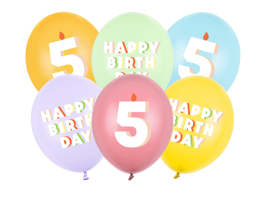Ballons 5 ans 30cm 6pcs