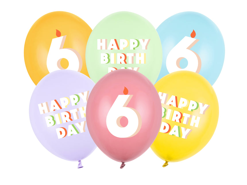 6 ans Ballons 30cm 6pcs