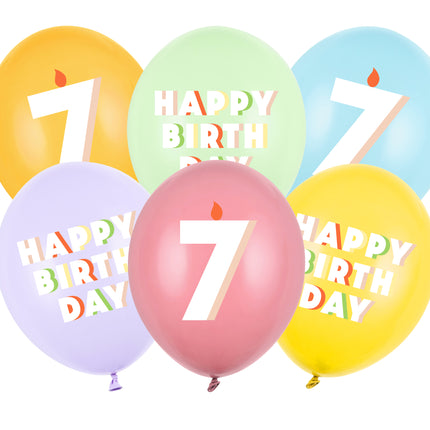 7 ans Ballons 30cm 6pcs