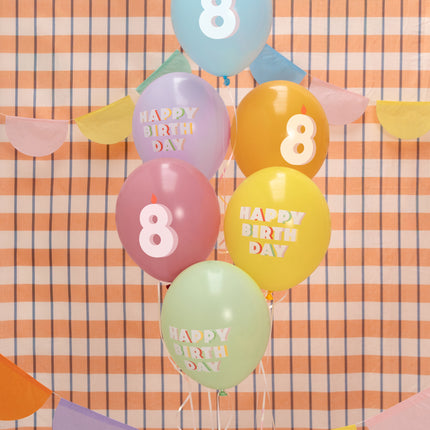 8 Year Balloons 30cm 6pcs
