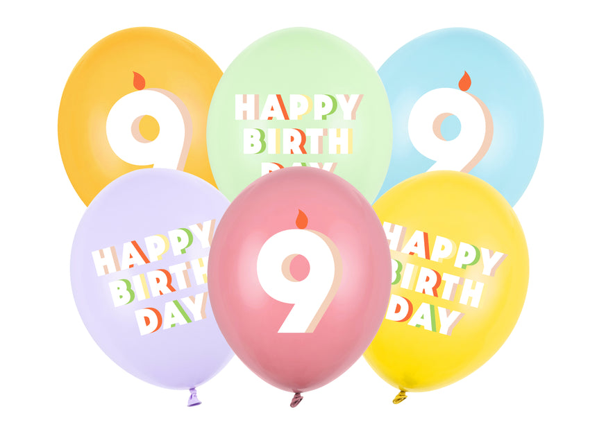 9 ans Ballons 30cm 50pcs