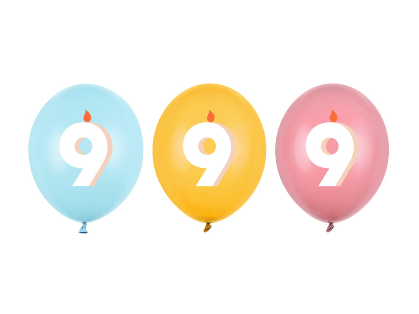 9 ans Ballons 30cm 50pcs