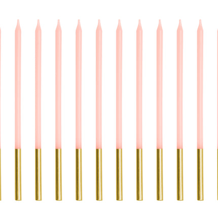 Bougie rose doré 14cm 12pcs