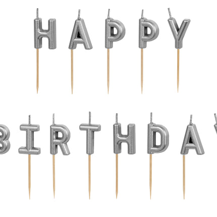 Bougies d'anniversaire argentées 7cm