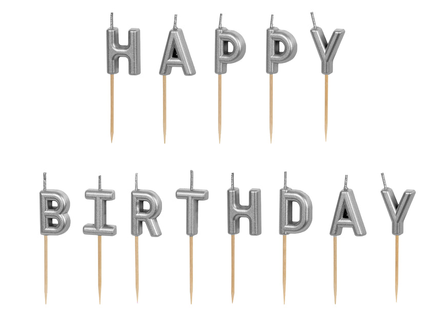 Bougies d'anniversaire argentées 7cm