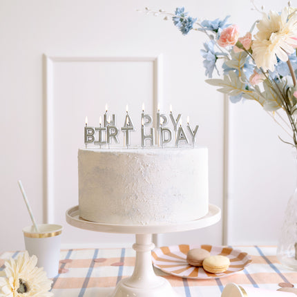 Bougies d'anniversaire argentées 7cm