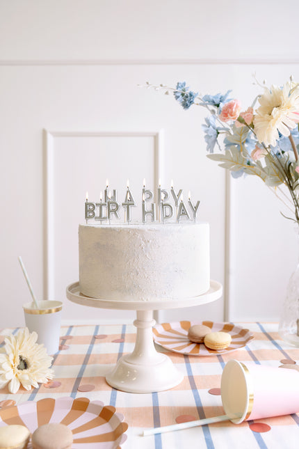 Bougies d'anniversaire argentées 7cm
