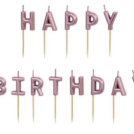 Bougies d'anniversaire rose 7cm