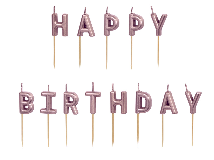 Bougies d'anniversaire rose 7cm