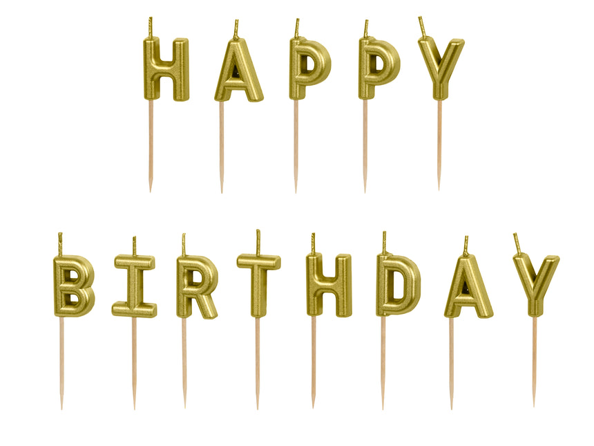 Bougies d'anniversaire dorées