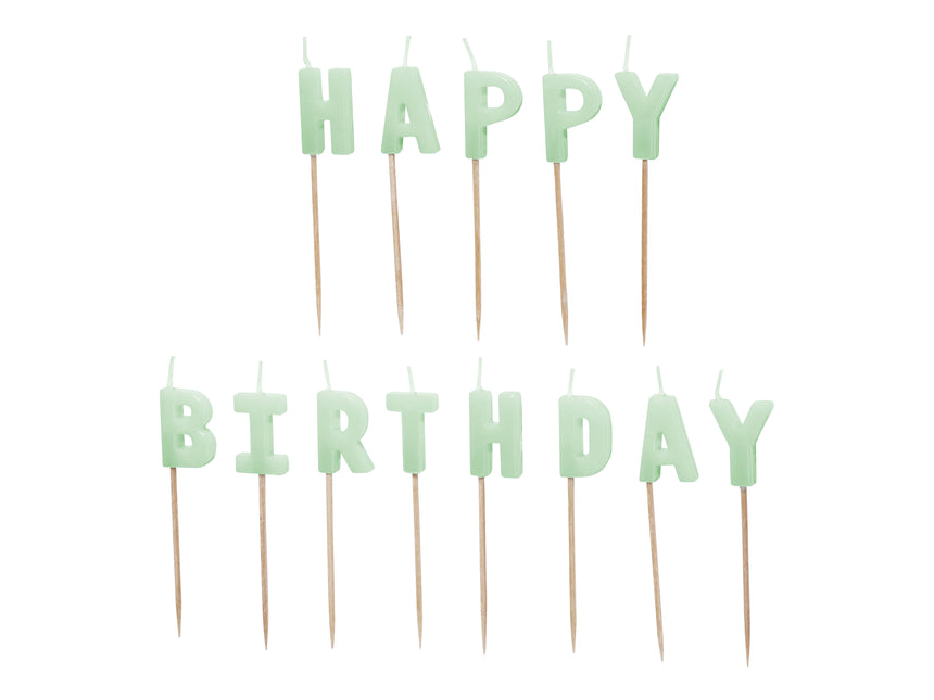 Bougie de joyeux anniversaire Turquoise 13pcs