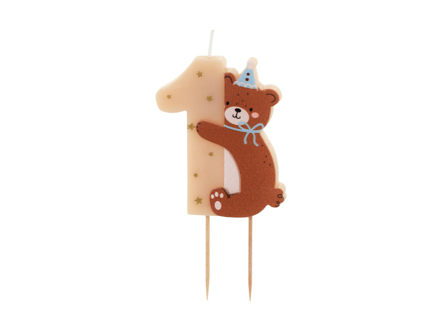 Bougie en forme d'ours 7cm