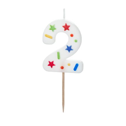 Bougie 2 ans colorée 10cm