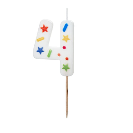 Bougie de 4 ans colorée 10cm