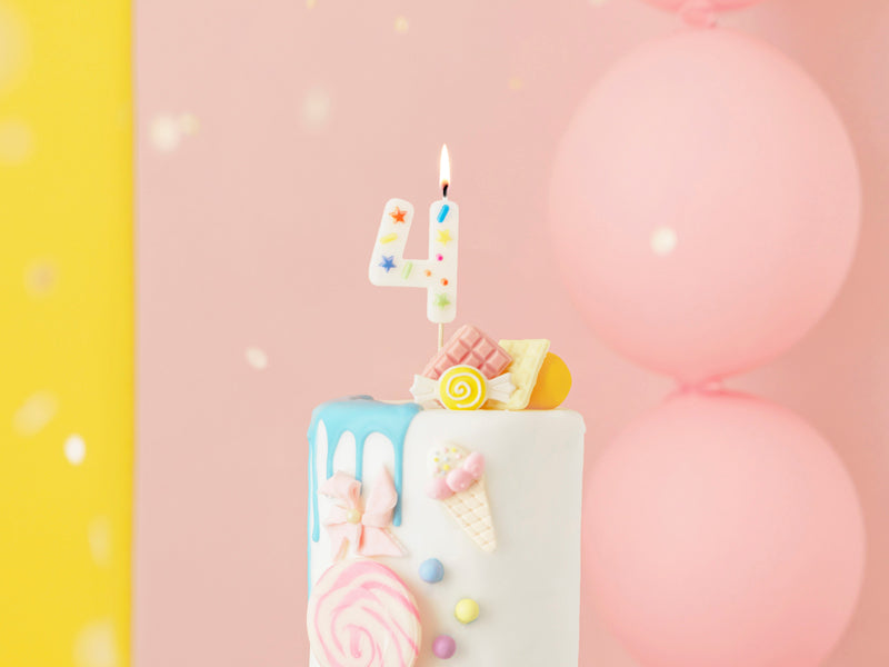 Bougie de 4 ans colorée 10cm