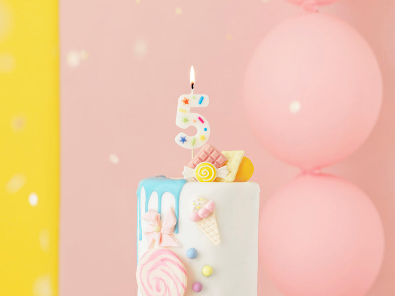 Bougie 5 ans colorée 10cm