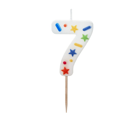 Bougie de 7 ans colorée 10cm