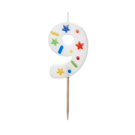 9 ans Bougie colorée 10cm