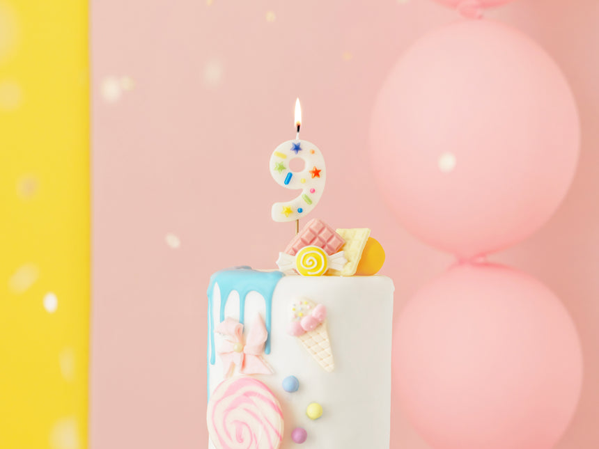 9 ans Bougie colorée 10cm