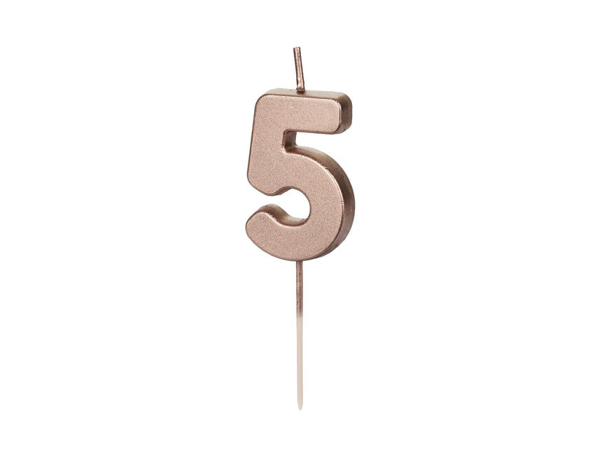 Bougie de 5 ans Rose Gold 9cm
