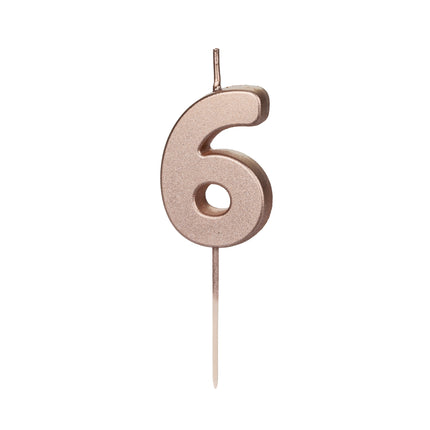 Bougie de 6 ans Rose Gold 9cm