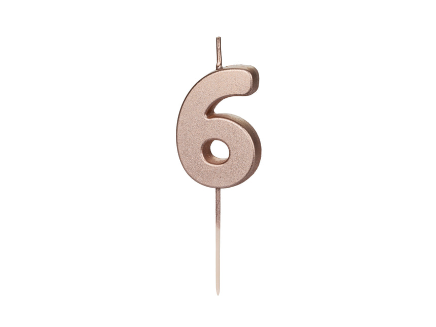 Bougie de 6 ans Rose Gold 9cm