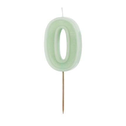 0 Bougie de l'année Vert Menthe 10cm