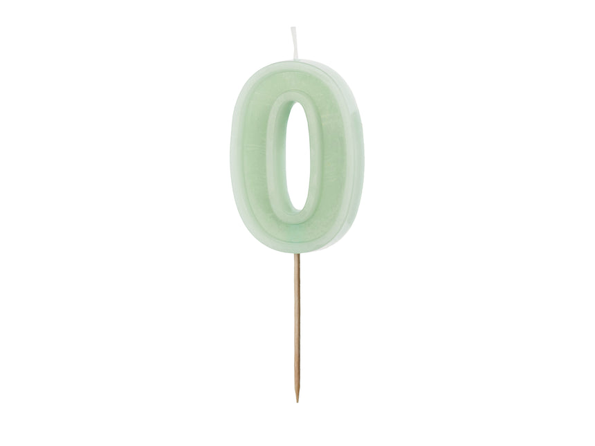 0 Bougie de l'année Vert Menthe 10cm