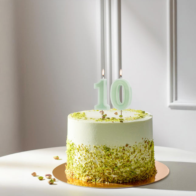 0 Bougie de l'année Vert Menthe 10cm