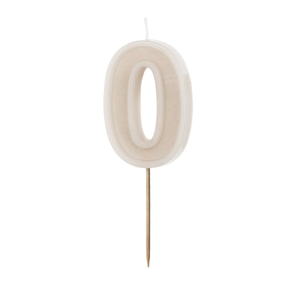 0 Année Bougie Beige 10cm