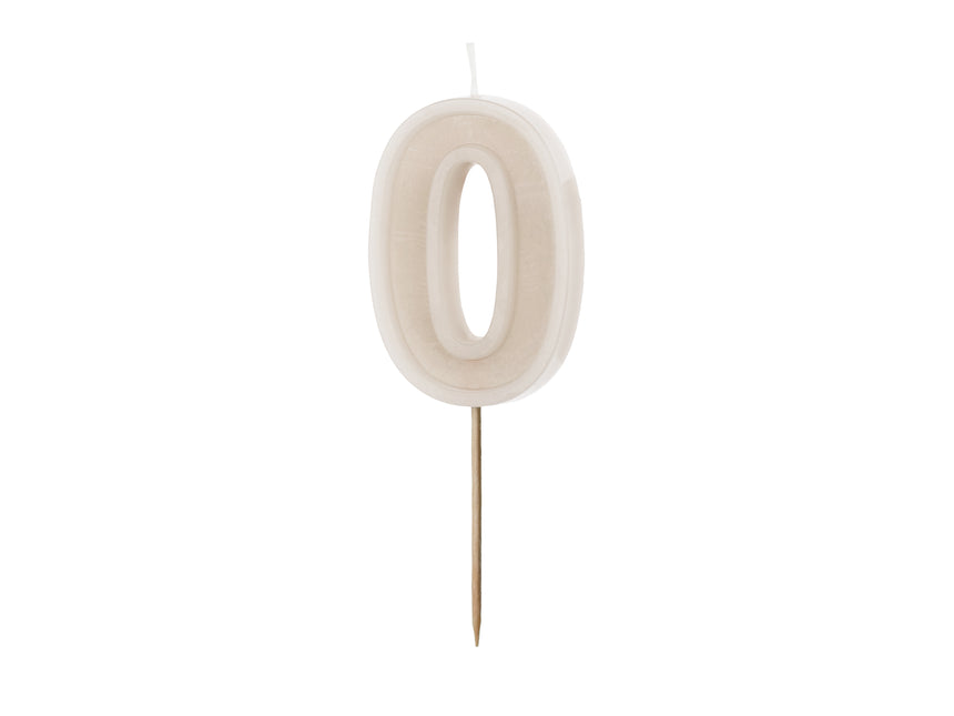 0 Année Bougie Beige 10cm