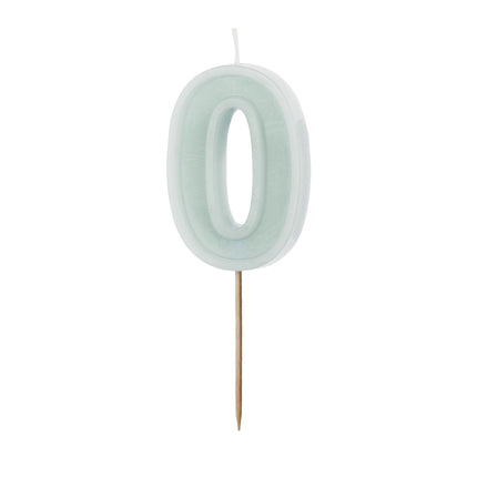 0 Année Bougie verte 10cm