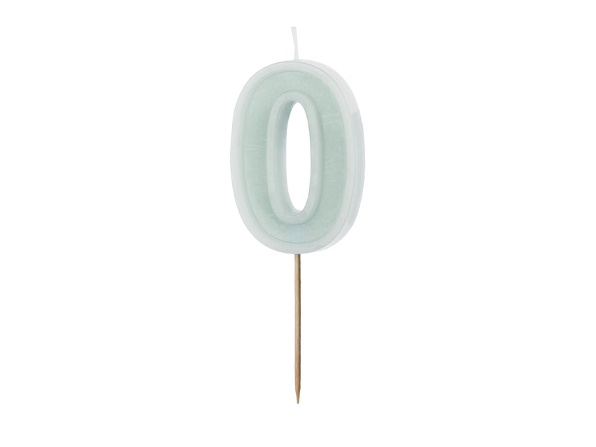 0 Année Bougie verte 10cm