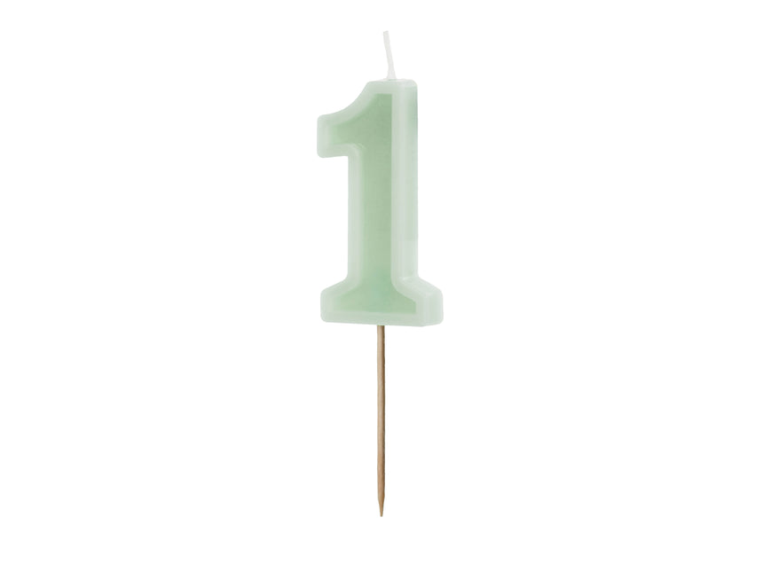 Bougie 1 an Vert Menthe 10cm