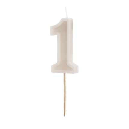 Bougie 1 an Beige 10cm