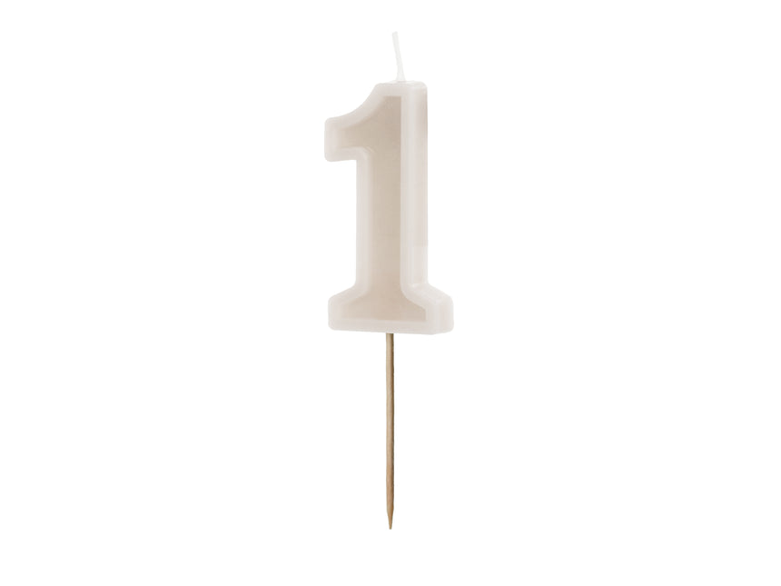 Bougie 1 an Beige 10cm