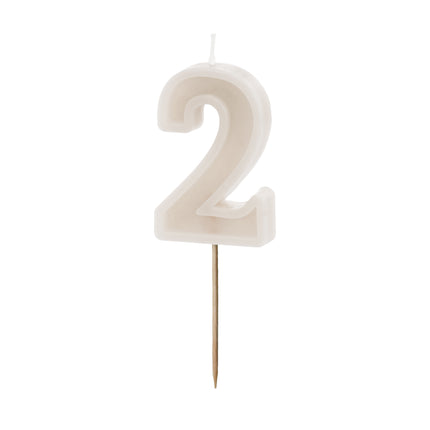 Bougie 2 ans Beige 10cm
